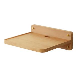 黑胡桃实木墙上打孔隔板置物架投影机架支架收纳架壁挂投影仪架