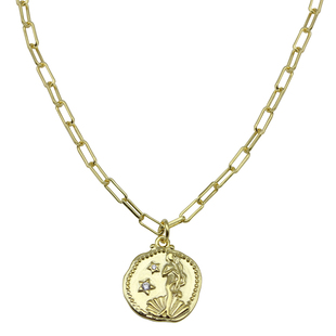 通体纯银镀黄金 美人鱼许愿币 精工版法式叠戴百搭气质项链毛衣链