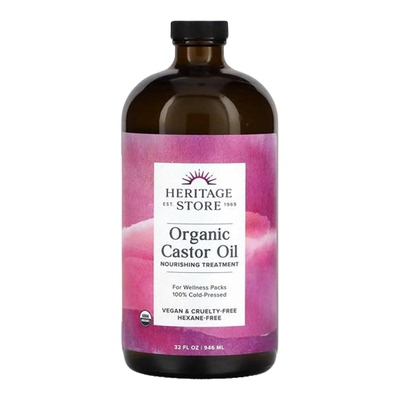Heritage Store有机蓖麻油顺滑发丝滋养肌肤强韧发根