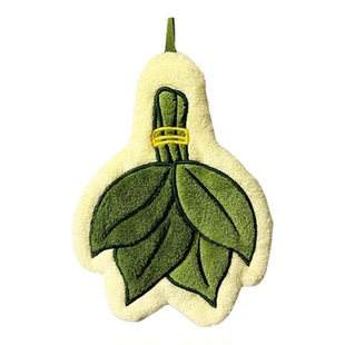 柚子叶擦手巾挂式家用珊瑚绒小方巾厨房卫生间加厚吸水柔软擦手帕