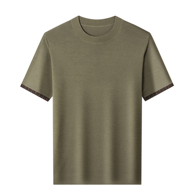 精纺羊毛衫男短袖高支高弹圆领