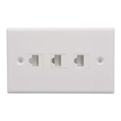 三口120美式cat5e网线电脑插座免打线模块118超五类网络暗装面板