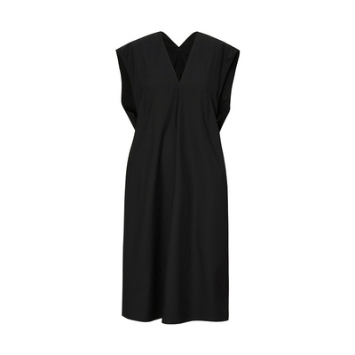 LESS春季法式连衣裙女气质V领后背蝴蝶结收腰无袖裙子2N3G12250