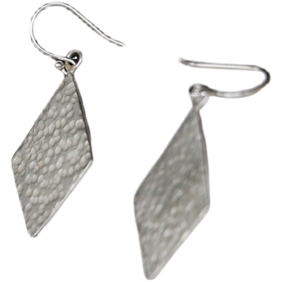 复古锤纹大气菱形耳环