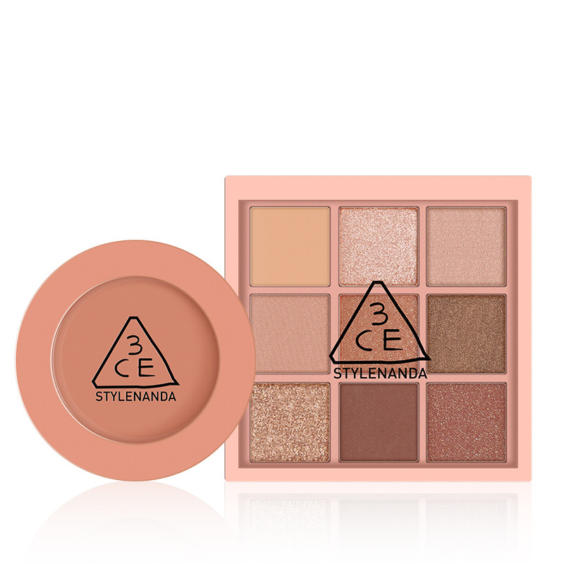 【达人直播】3CE眼影腮红套装 九宫格橘棕盘蜜桃橘裸粉色NHO