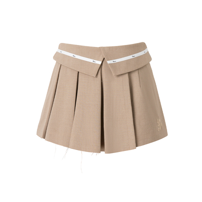 奶油松饼UENA卡其色A字半身裙裤