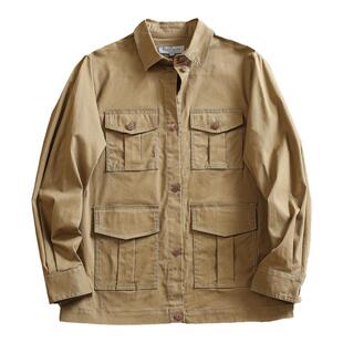 法国复古M65猎装夹克春季男士水洗100全棉纱卡多口袋工装休闲外套