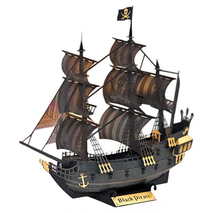 diy航船系列海贼船微缩场景3d纸模手工拼装模型生日男女伴手礼物