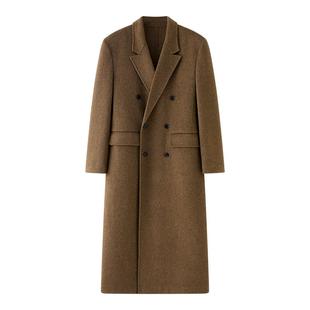 NUMBER HERE 高端双面顺毛宽肩沙漏型收腰廓形双面呢大衣