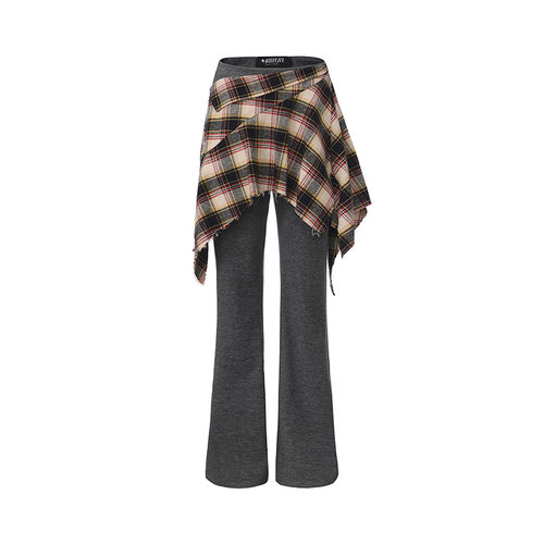 ARTE PURA25秋冬胶囊新款复古做旧层次感假两件微喇叭休闲卫裤女