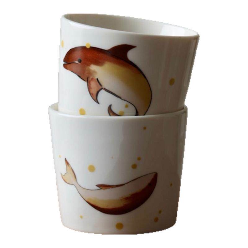 可爱原创手绘陶瓷猪口咖啡杯