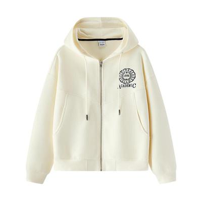 森马学院风刺绣连帽质感外套女