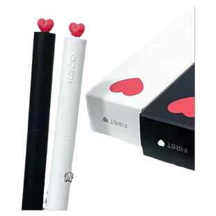 【旋转出芯】KACO初心中性笔创意签字笔红色小爱心礼品盒装含黑笔芯2支ins简洁少女心爱心签字笔旋转中性笔