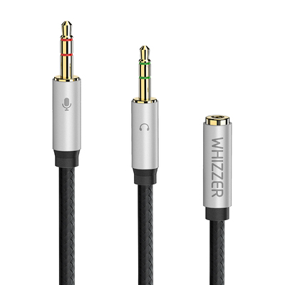 威泽电脑耳机麦克风一分二转接线