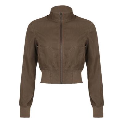 巴恩风复古拉链口袋工装夹克外套