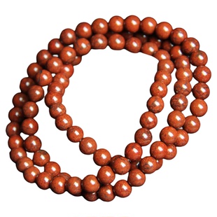 7MM*90多圈孤品大红袍天然桂林鸡血玉手链鸡血石串珠玉石佛珠手串