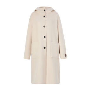 【100%美丽诺羊毛】Eland衣恋毛呢外套女甜美双面穿长款大衣冬款