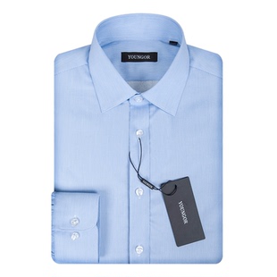 【100%羊毛内胆】雅戈尔保暖衬衫男士冬季加厚衬衣蓝色细条纹直筒