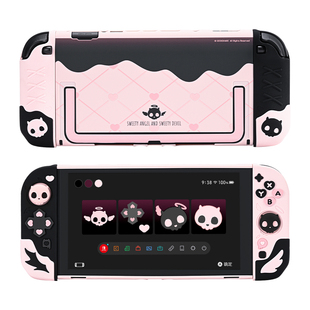 极想任天堂Switch2保护壳joycon硅胶手柄套NS2防摔防尘卡通可爱主机游戏机配件分体式甜心骷髅原创设计