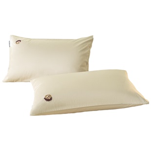 TeenieWeenie小熊60支长绒棉贡缎枕套单只全棉纯色枕头芯套一对装