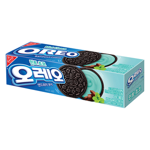 包邮 薄巧控推荐！韩国OREO薄荷奶油夹心巧克力奥利奥饼干80g