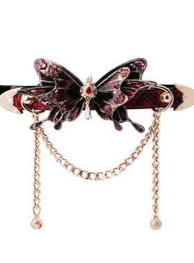 暗黑风红钻蝴蝶choker项圈
