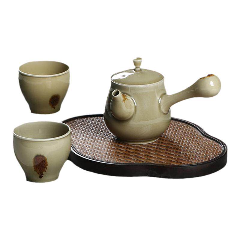 陶瓷中式手工侧把点彩礼盒茶壶
