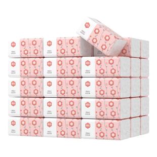 漫花300张60包抽纸整箱批餐巾纸家用实惠卫生纸巾擦手面巾纸抽