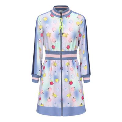 tanniX型收腰运动风拉链连衣裙