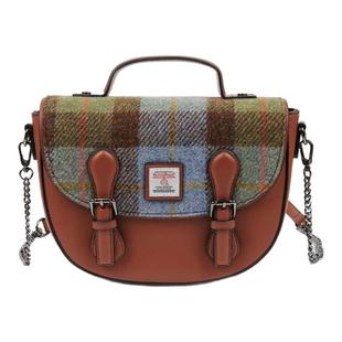 英国Islander正品Harris Tweed®羊毛格纹斜挎托特月亮剑桥包包