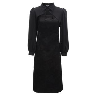 Vero Moda奥莱连衣裙秋季新款优雅女人长袖两件套新中式裙子流行