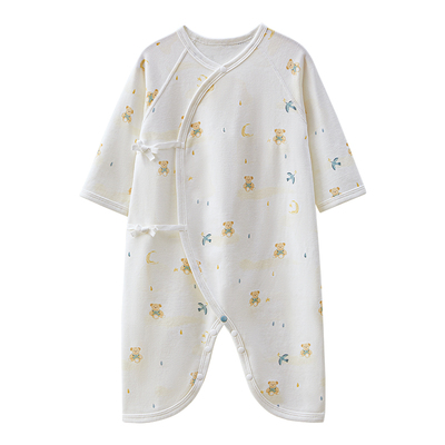 十月结晶粒粒阳光蝴蝶连体衣小奶芙婴儿衣服a类无骨新生纯棉哈衣