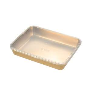 304不锈钢方盘带盖盒食品级托盘长方形毛巾盘厨房捞汁海鲜备菜盘