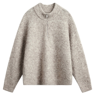 男士冬装拉链毛衣男冬季加厚保暖长袖内搭羊毛针织衫男装上衣毛衫