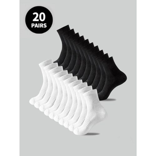 G 75738 Classic Black White Cotton Socks 黑白棉袜 跨境代发