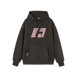 FORNINES刺绣重磅卫衣男女情侣加绒连帽衫潮牌春秋款美式休闲外套