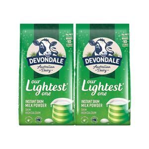 【自营】澳洲进口德运高钙奶粉中老年高蛋白脱脂奶1kg*2袋装