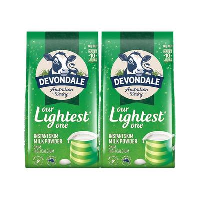 【自营】澳洲进口德运高钙奶粉中老年高蛋白脱脂奶1kg*2袋装