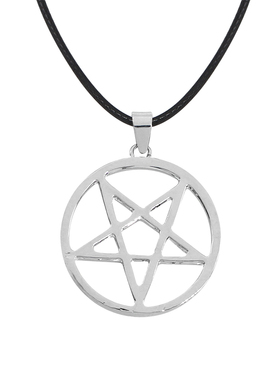 动漫周边撒旦标志银色合金锁骨链