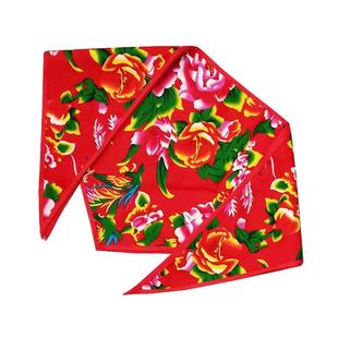 东北大花布头巾春秋民族风围巾演出时尚嘻哈风包头方巾夏季新款