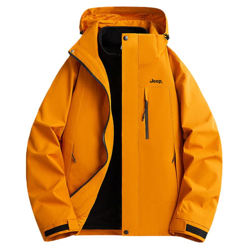 Jeep吉普冲锋衣外套男女三合一新款抓绒内胆防风防泼水登山服夹克