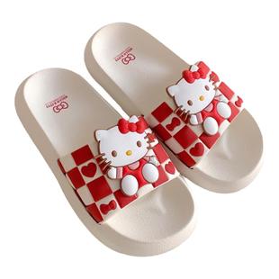细细条 三丽鸥IP联名拖鞋女夏可爱HelloKitty大耳狗厚底防滑凉拖
