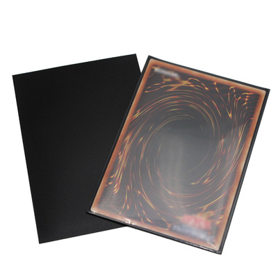 100张黑色细砂游戏王磨砂牌卡套