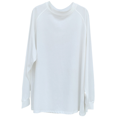 宽松大码长袖叠穿白t恤女加绒