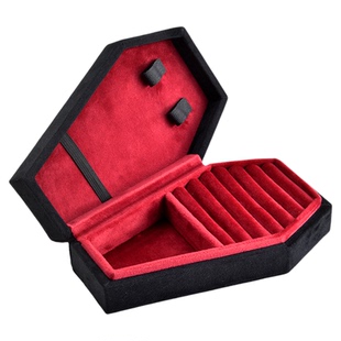 万圣节创意丝绒首饰盒哥特式珠宝首饰戒指收纳盒复古轻奢高级精致