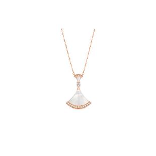【自营】中古99新宝格丽DIVAS’DREAM系列玫瑰金钻石扇形项链女款