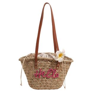 手工编织包包女式2025新款流行海边度假草编包流行时尚沙滩单肩包