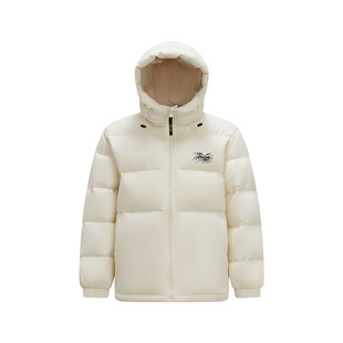 [商场同款]森马羽绒服男2025新款宽松连帽冬装黑色男士大印花外套