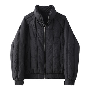 LUUD 冬季轻盈保暖防风90鸭绒男士羽绒服贴条拼接层次感纯色外套