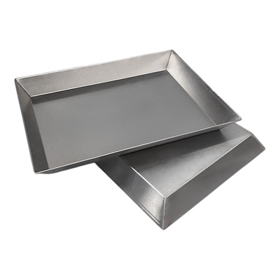 不锈钢托盘长方形食品级平底盘熟食盘卤菜糕点盘子炸货斜边展示盘